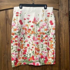 NYC Floral Pencil Skirt - Pink, Orange, Green